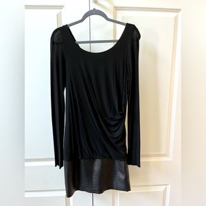 Bailey 44 Black Faux Leather Skirt Dress